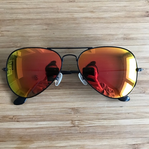 aqs mirrored unisex aviator sunglasses